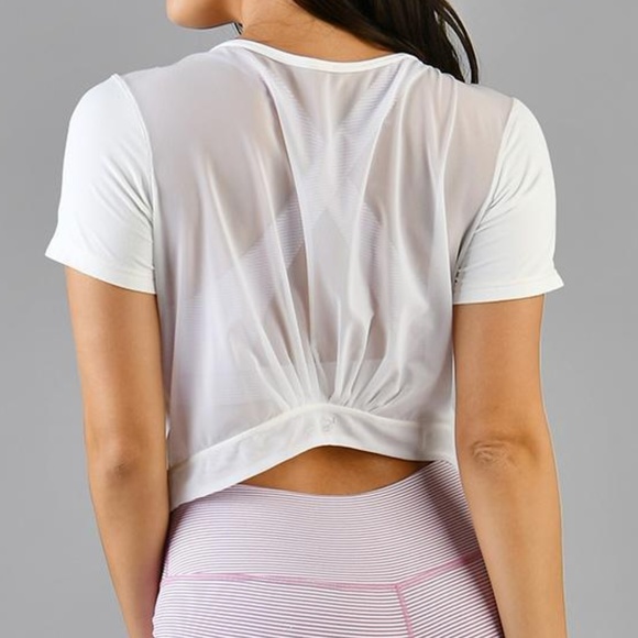 Glyder Subtle Crop Top : Ivory - Picture 2 of 4